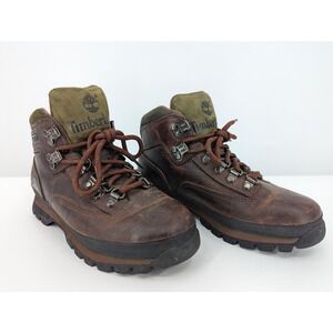 Brown Leather Timberland Men's Euro Hiker Boots Size 6 *Great Tread* Model 95310